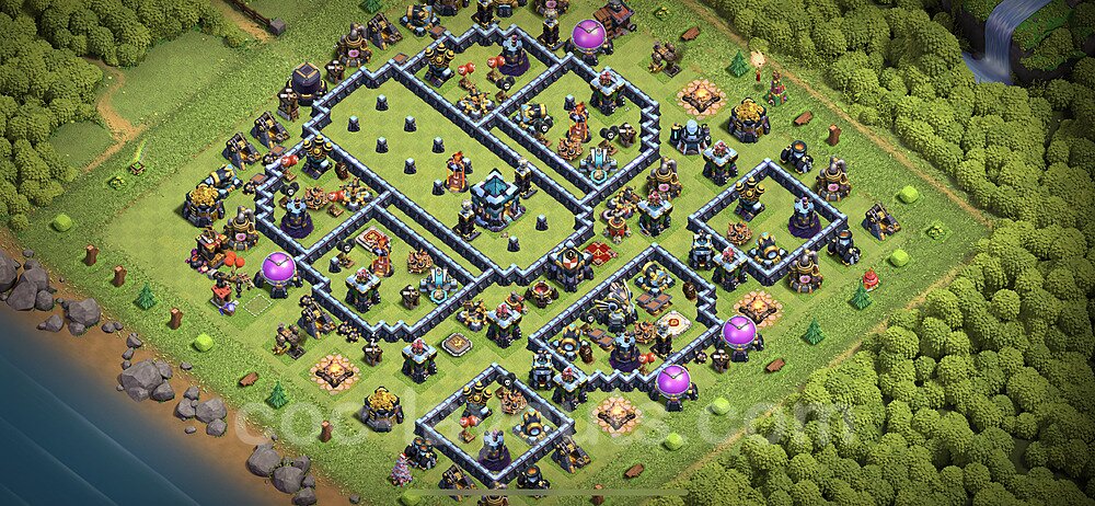 TH13 Trophy Base Plan with Link, Anti Air / Electro Dragon, Copy Town Hall 13 Base Design 2021, #29