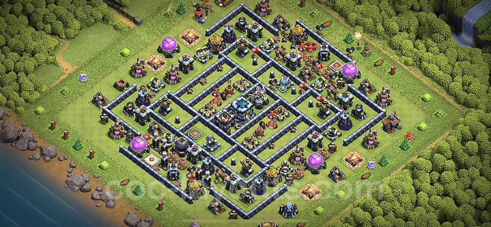 TH13 Anti 2 Stars Base Plan with Link, Anti Everything, Copy Town Hall 13 Base Design, #3