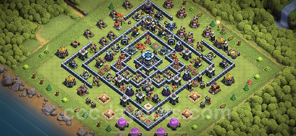 Top TH13 Unbeatable Anti Loot Base Plan with Link, Anti Everything, Copy Town Hall 13 Base Design 2021, #34