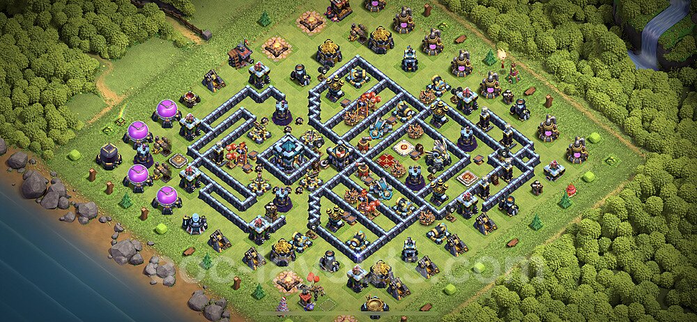 TH13 Anti 3 Stars Base Plan with Link, Anti Everything, Copy Town Hall 13 Base Design 2023, #35