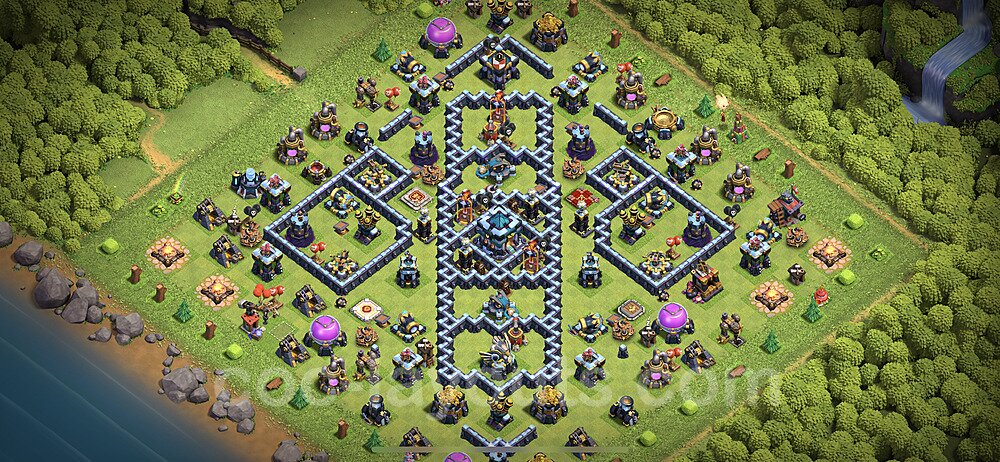Anti Everything TH13 Base Plan with Link, Copy Town Hall 13 Design 2021, #38