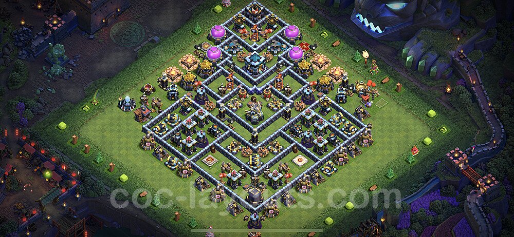 Anti Everything TH13 Base Plan with Link, Copy Town Hall 13 Design 2023, #40