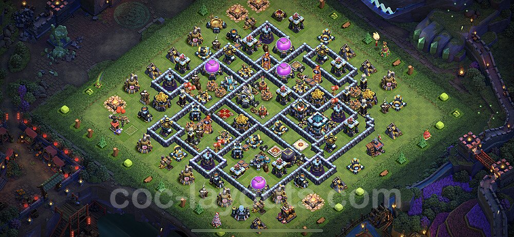 Anti Everything TH13 Base Plan with Link, Hybrid, Copy Town Hall 13 Design 2022, #47