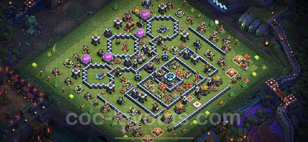 Anti Everything TH13 Base Plan with Link, Copy Town Hall 13 Design 2022, #49
