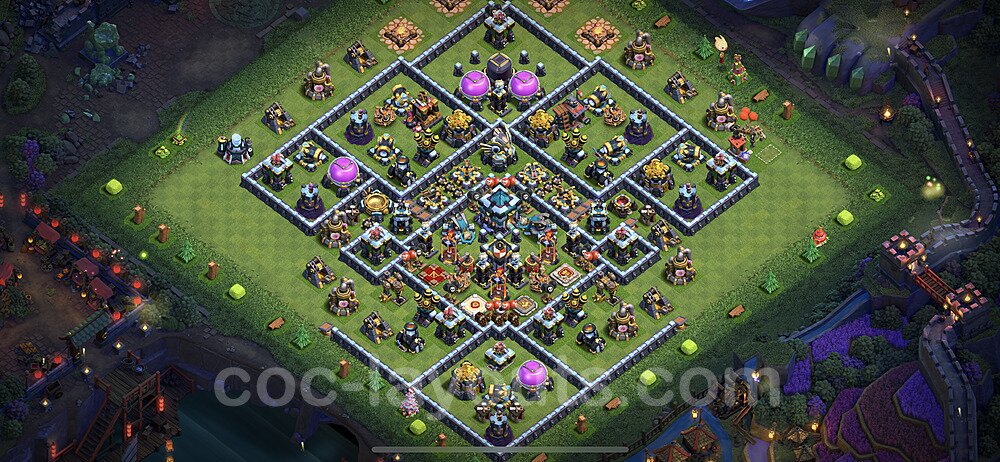 Anti Everything TH13 Base Plan with Link, Hybrid, Copy Town Hall 13 Design 2022, #57