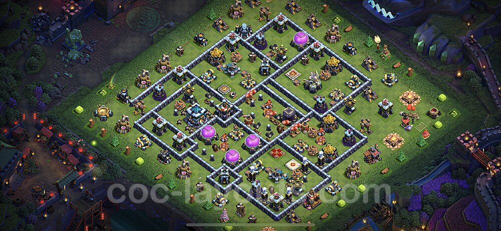 Anti Everything TH13 Base Plan with Link, Copy Town Hall 13 Design 2022, #58