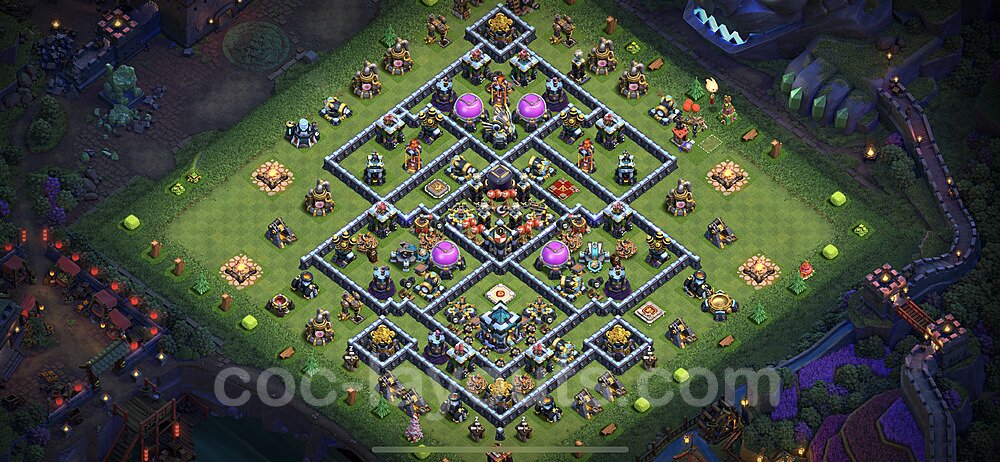 Anti Everything TH13 Base Plan with Link, Hybrid, Copy Town Hall 13 Design 2022, #62