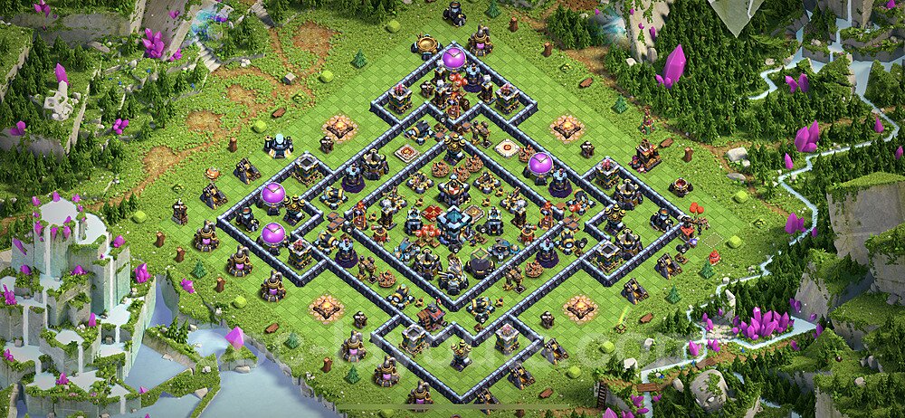 TH13 Trophy Base Plan with Link, Hybrid, Copy Town Hall 13 Base Design 2023, #67