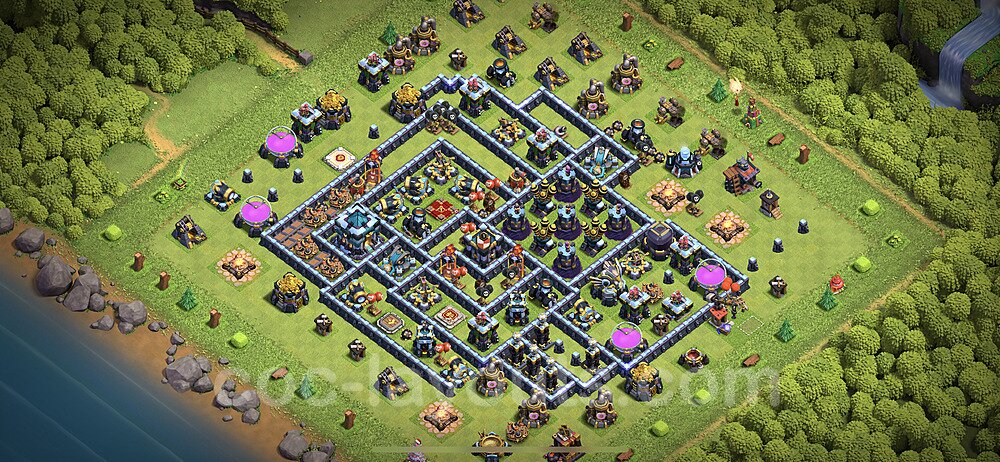 TH13 Trophy Base Plan with Link, Copy Town Hall 13 Base Design 2023, #71