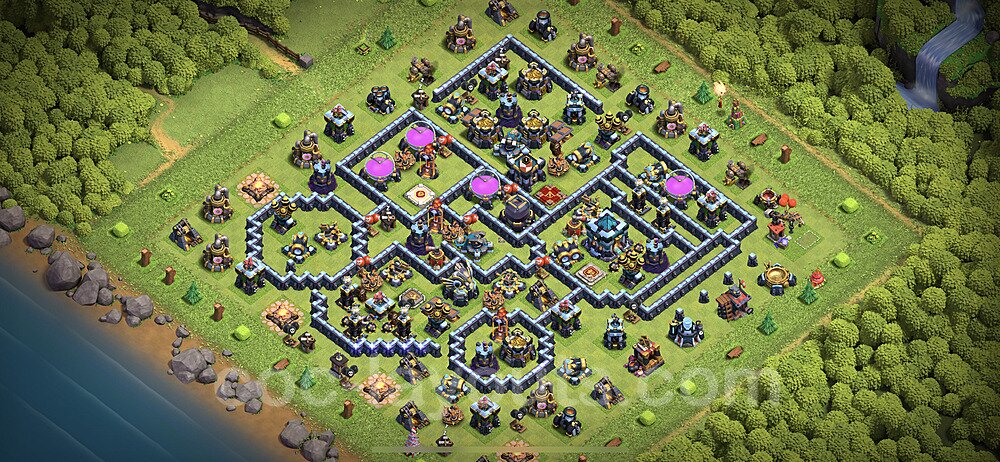 TH13 Anti 3 Stars Base Plan with Link, Anti Everything, Copy Town Hall 13 Base Design 2023, #73
