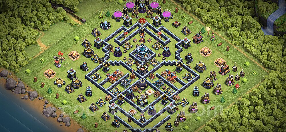 TH13 Anti 3 Stars Base Plan with Link, Anti Everything, Copy Town Hall 13 Base Design 2023, #76