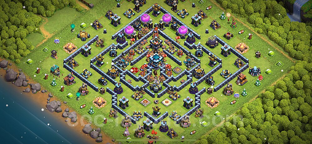 TH13 Anti 2 Stars Base Plan with Link, Legend League, Copy Town Hall 13 Base Design 2024, #78