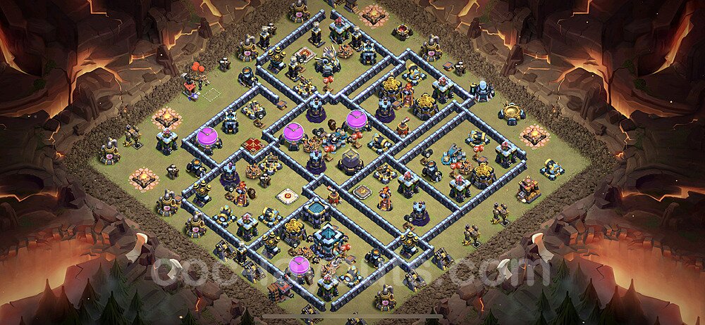 Anti Everything TH13 Base Plan with Link, Hybrid, Copy Town Hall 13 Design 2023, #80