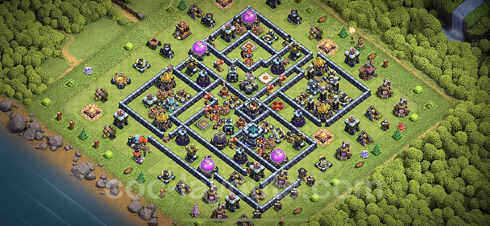 Anti Everything TH13 Base Plan with Link, Hybrid, Copy Town Hall 13 Design 2023, #82