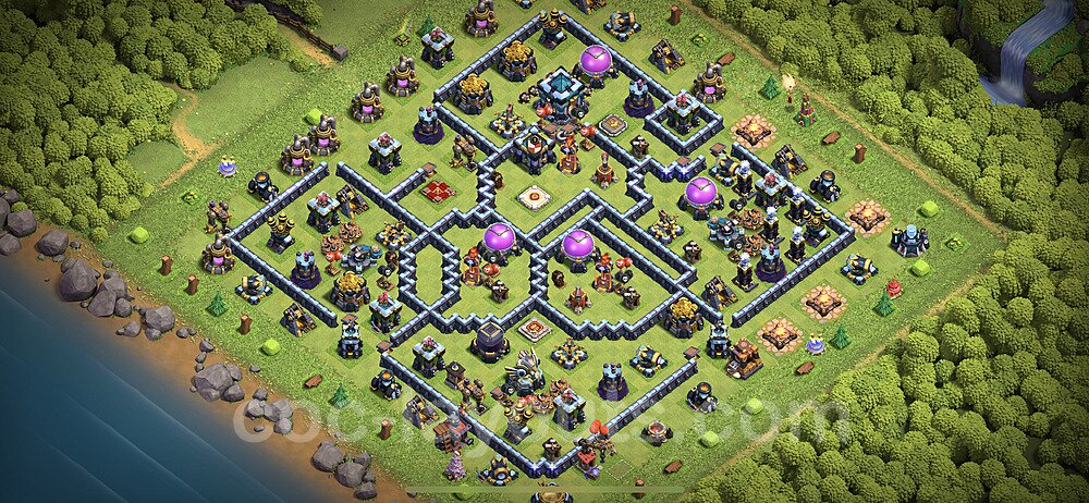 TH13 Anti 3 Stars Base Plan with Link, Copy Town Hall 13 Base Design 2023, #87