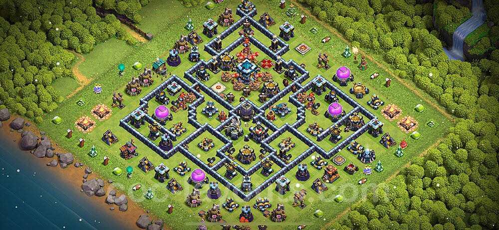 TH13 Anti 2 Stars Base Plan with Link, Anti Everything, Copy Town Hall 13 Base Design 2024, #96
