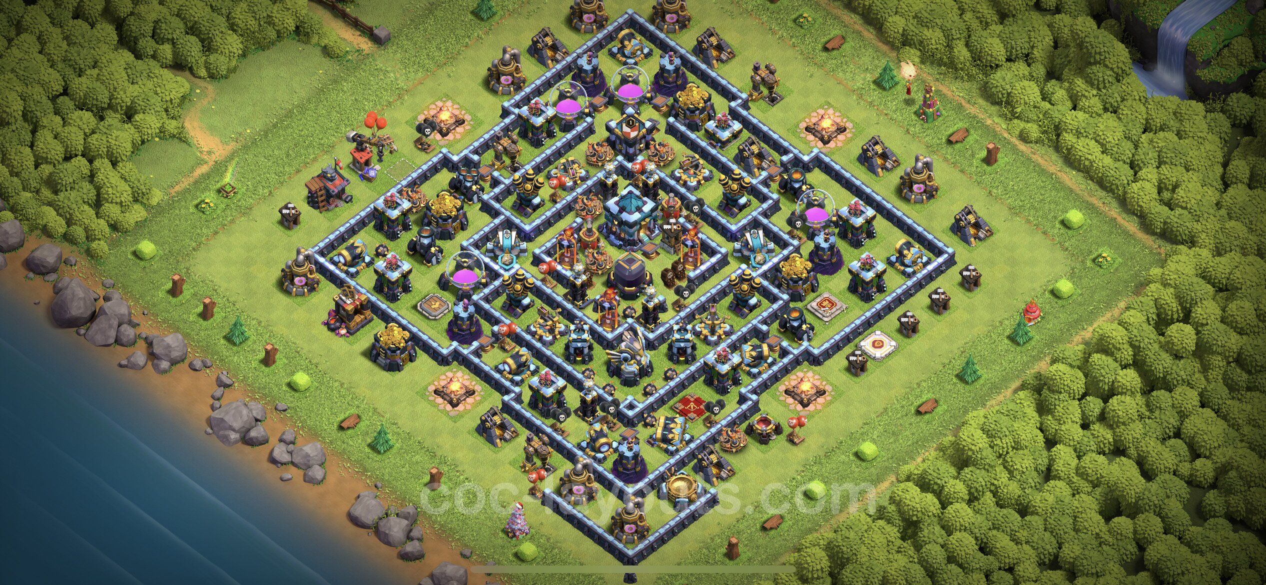 Farming Base TH13 with Link, Hybrid, Legend League - Clash of Clans - Town ...