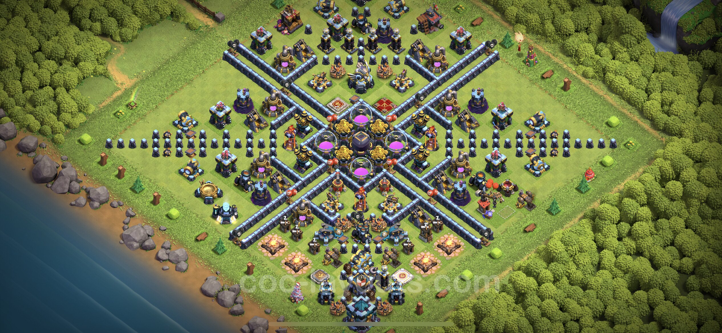 Farming Base TH13 with Link - plan / layout / design - Clash of Clans - (.....