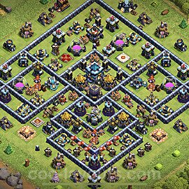 Base plan TH13 (design / layout) with Link, Legend League, Hybrid for Farming 2023, #15