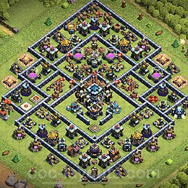 Base plan TH13 (design / layout) with Link, Anti Everything, Hybrid for Farming 2023, #18