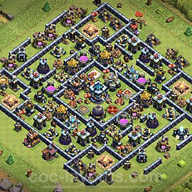 Base plan TH13 (design / layout) with Link, Anti Everything, Hybrid for Farming 2023, #2