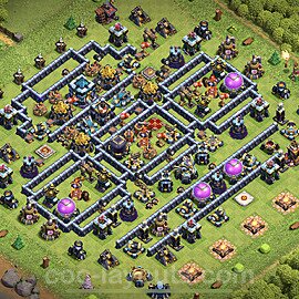 Base plan TH13 (design / layout) with Link, Hybrid, Anti Everything for Farming 2021, #22