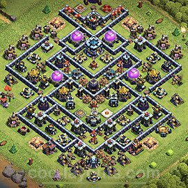 Base plan TH13 (design / layout) with Link, Anti Everything, Hybrid for Farming 2023, #23