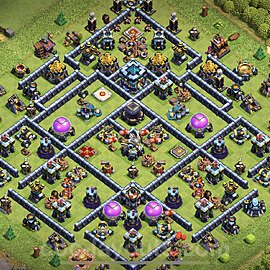 Base plan TH13 (design / layout) with Link, Anti Everything, Hybrid for Farming 2023, #25