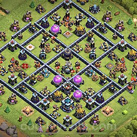 Base plan TH13 (design / layout) with Link, Hybrid, Anti Air / Electro Dragon for Farming 2021, #27