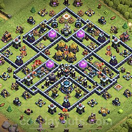 Base plan TH13 (design / layout) with Link, Hybrid, Anti Everything for Farming 2021, #28