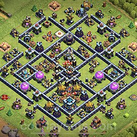 Base plan TH13 (design / layout) with Link, Anti Everything, Hybrid for Farming 2023, #29