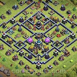 Base plan TH13 (design / layout) with Link, Anti Everything, Hybrid for Farming 2023, #30