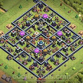 Base plan TH13 (design / layout) with Link, Hybrid, Anti Air / Electro Dragon for Farming 2021, #31