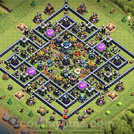 Base plan TH13 (design / layout) with Link, Hybrid, Anti Air / Electro Dragon for Farming, #32