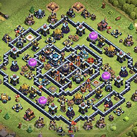 Base plan TH13 (design / layout) with Link, Legend League, Hybrid for Farming 2023, #34
