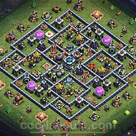 Base plan TH13 (design / layout) with Link, Anti 2 Stars, Hybrid for Farming 2022, #55