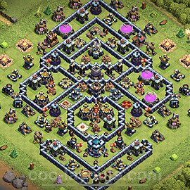 Base plan TH13 (design / layout) with Link, Anti 3 Stars, Anti Everything for Farming 2023, #58