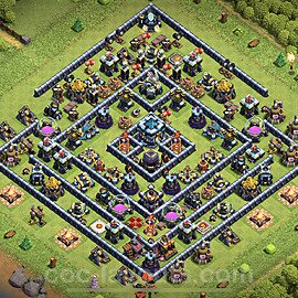 Base plan TH13 (design / layout) with Link, Legend League, Hybrid for Farming 2023, #6