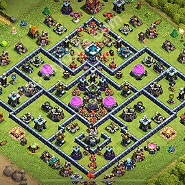 Diseño de aldea para farming Ayuntamiento 13 Copiar, Anti 3 Estrellas - COC TH13 Perfecta Distribucion 2026 + Enlace - #75