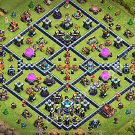 Diseño de aldea para farming Ayuntamiento 13 Copiar, Anti Todo - COC TH13 Perfecta Distribucion 2026 + Enlace - #76
