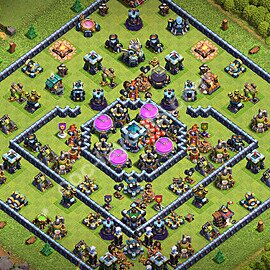 Ustawienie bazy do farma TH13 z linkiem, Anty 3 Gwiazdki, Hybrydowy - Ratusz poziom 13 - COC 2026, #80