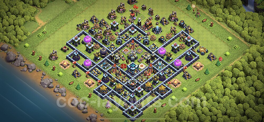 Base plan TH13 (design / layout) with Link, Anti 3 Stars, Hybrid for Farming 2023, #16