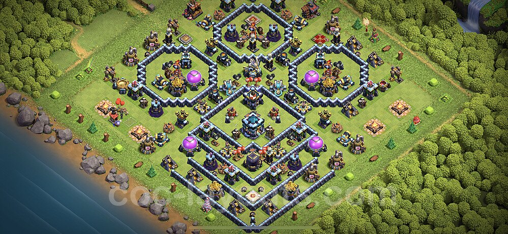 Base plan TH13 (design / layout) with Link, Hybrid, Anti Everything for Farming, #17