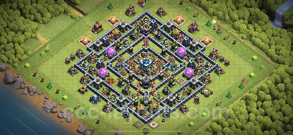 Base plan TH13 (design / layout) with Link, Legend League, Hybrid for Farming 2023, #19