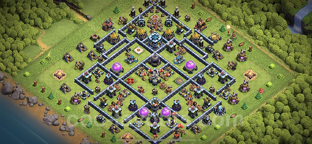 Base plan TH13 (design / layout) with Link, Anti Everything, Hybrid for Farming 2023, #25