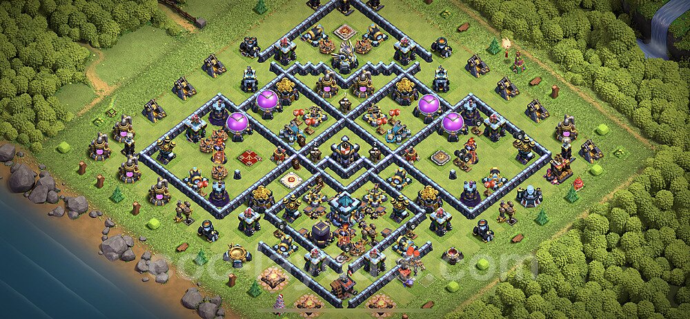 Base plan TH13 (design / layout) with Link, Hybrid, Anti Everything for Farming 2021, #26