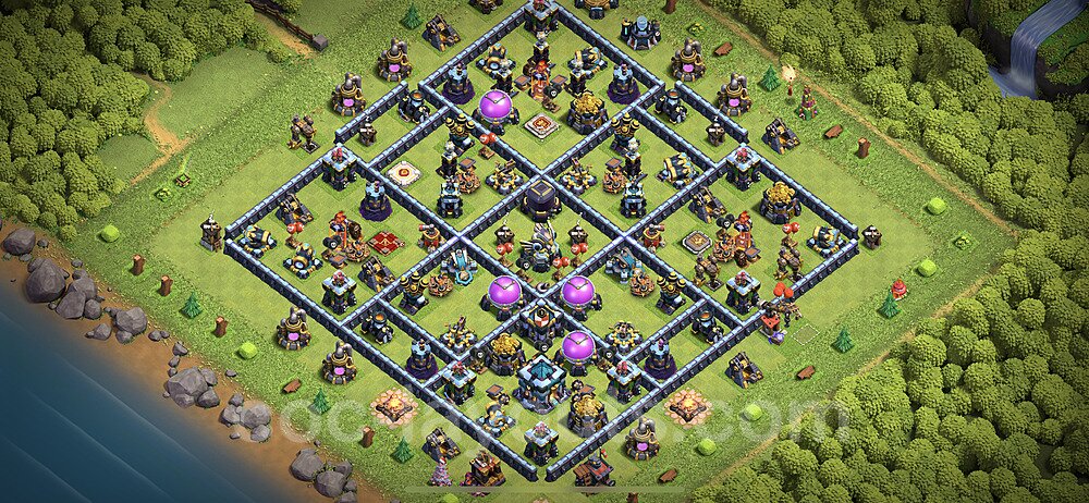 Base plan TH13 (design / layout) with Link, Anti Air / Electro Dragon, Hybrid for Farming 2023, #27