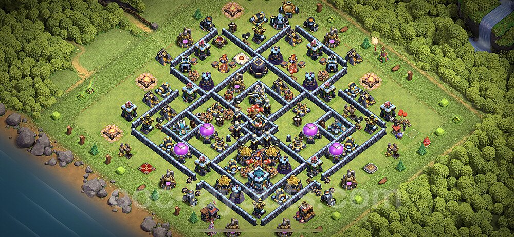 Base plan TH13 (design / layout) with Link, Anti Everything, Hybrid for Farming 2023, #29