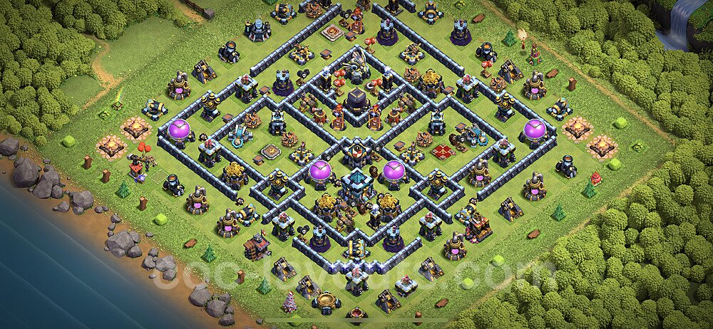 Base plan TH13 (design / layout) with Link, Hybrid, Anti Everything for Farming 2021, #30