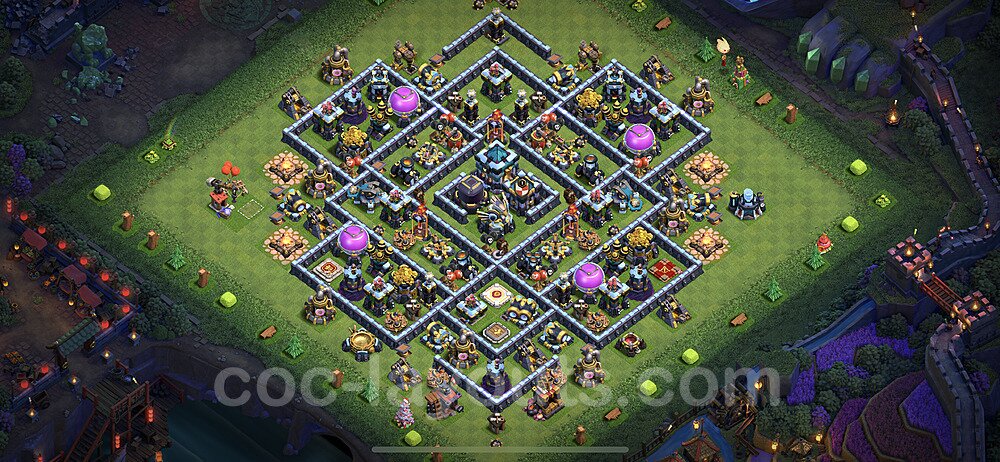 Base plan TH13 (design / layout) with Link, Hybrid, Legend League for Farming 2021, #35